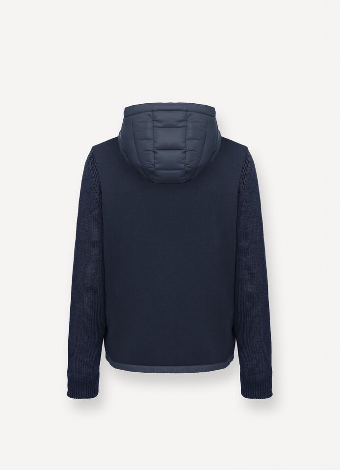 Hooded jacket with knit sleeves image number 5