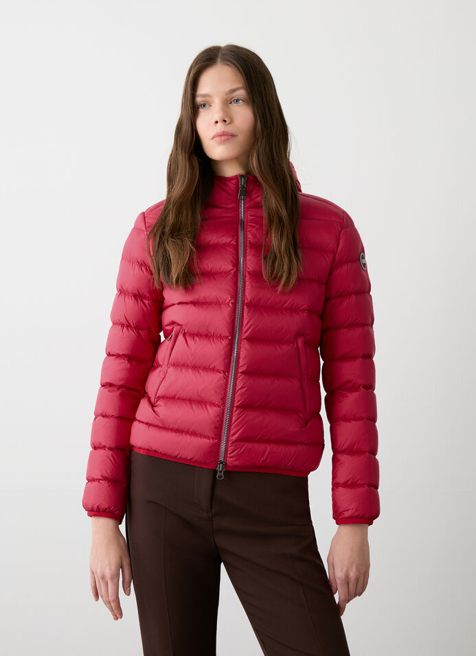 Short down jacket with attached hood image number 2