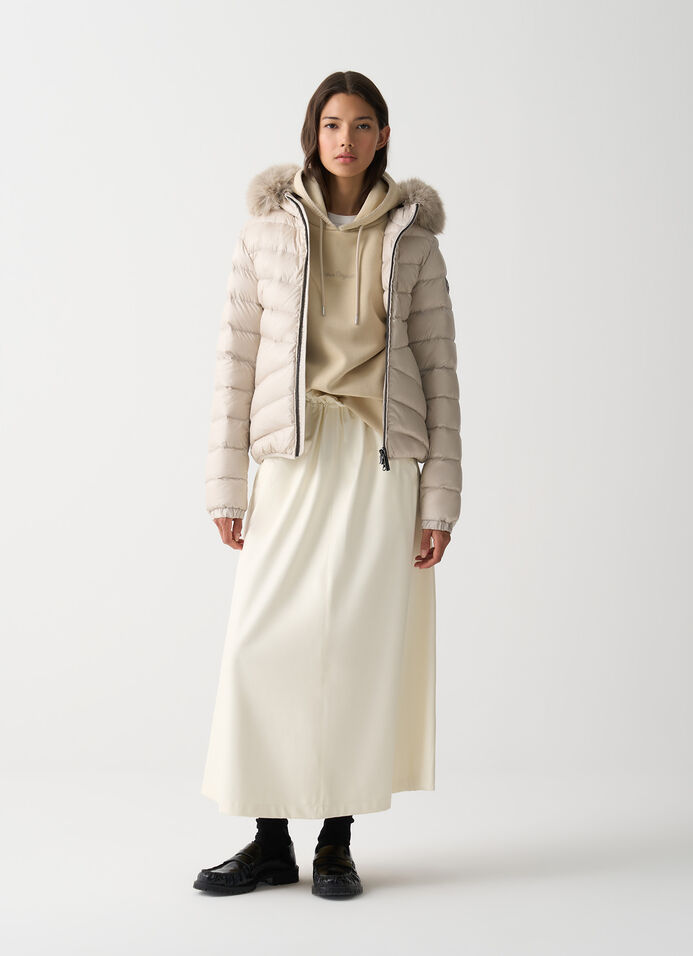Quilted down jacket with faux fur image number 0