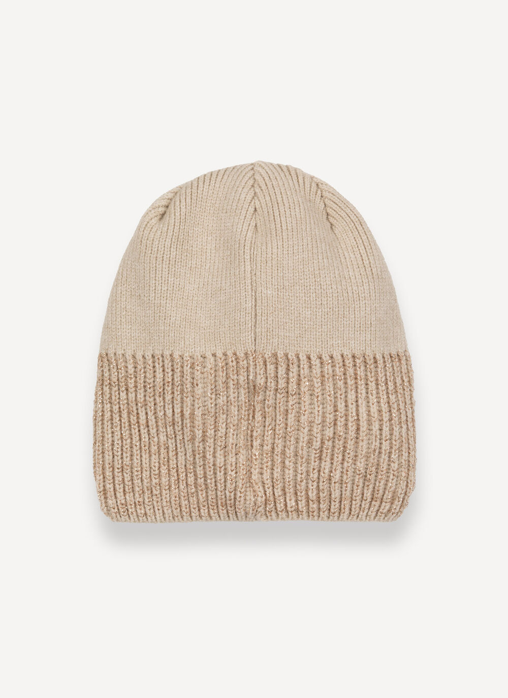 Hat with lurex rib knit image number 2