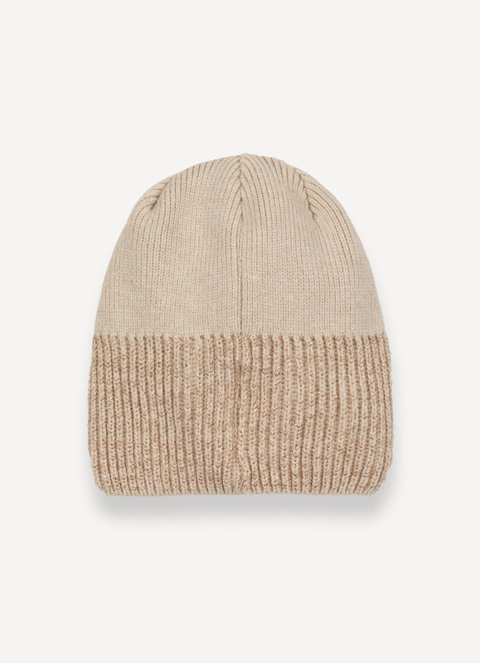 Hat with lurex rib knit image number 2