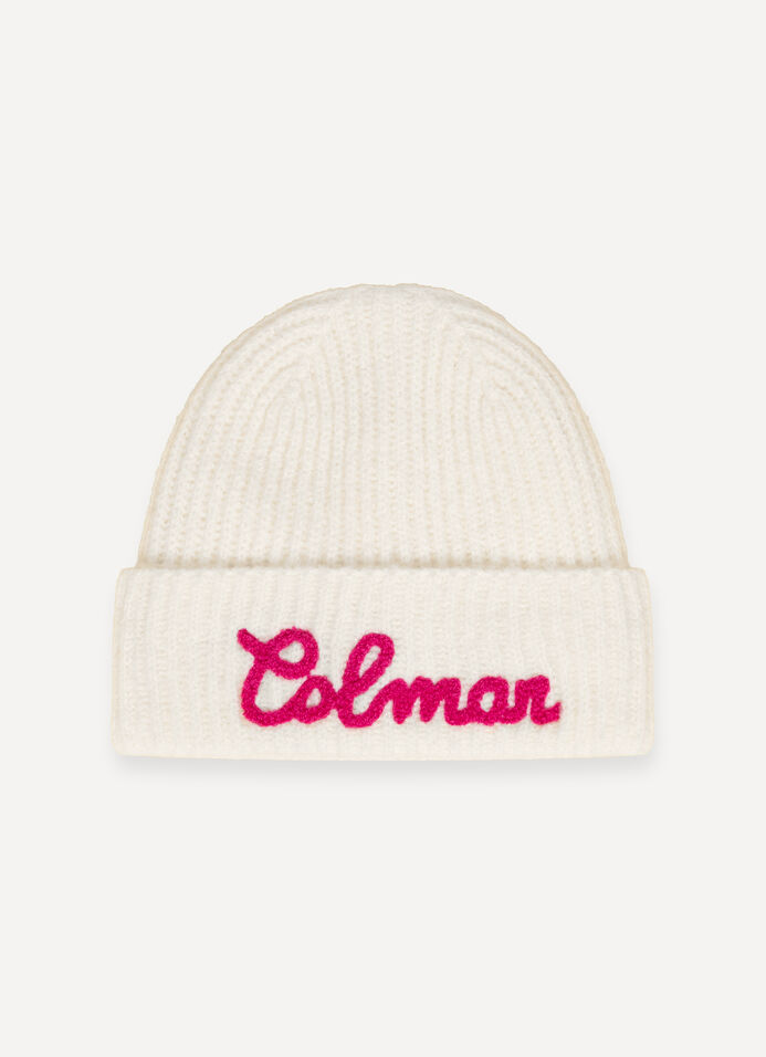 Gorro de punto canalé con logotipo para niña image number 1