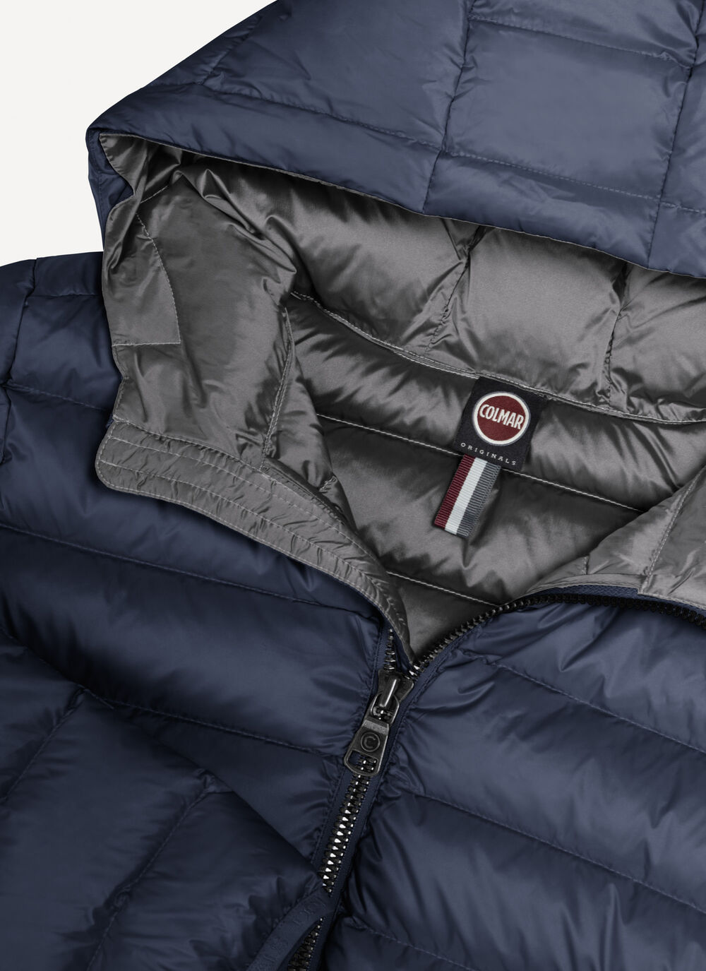 Short down jacket with attached hood image number 6