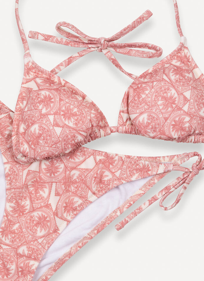 Patterned triangle top bikini image number 6