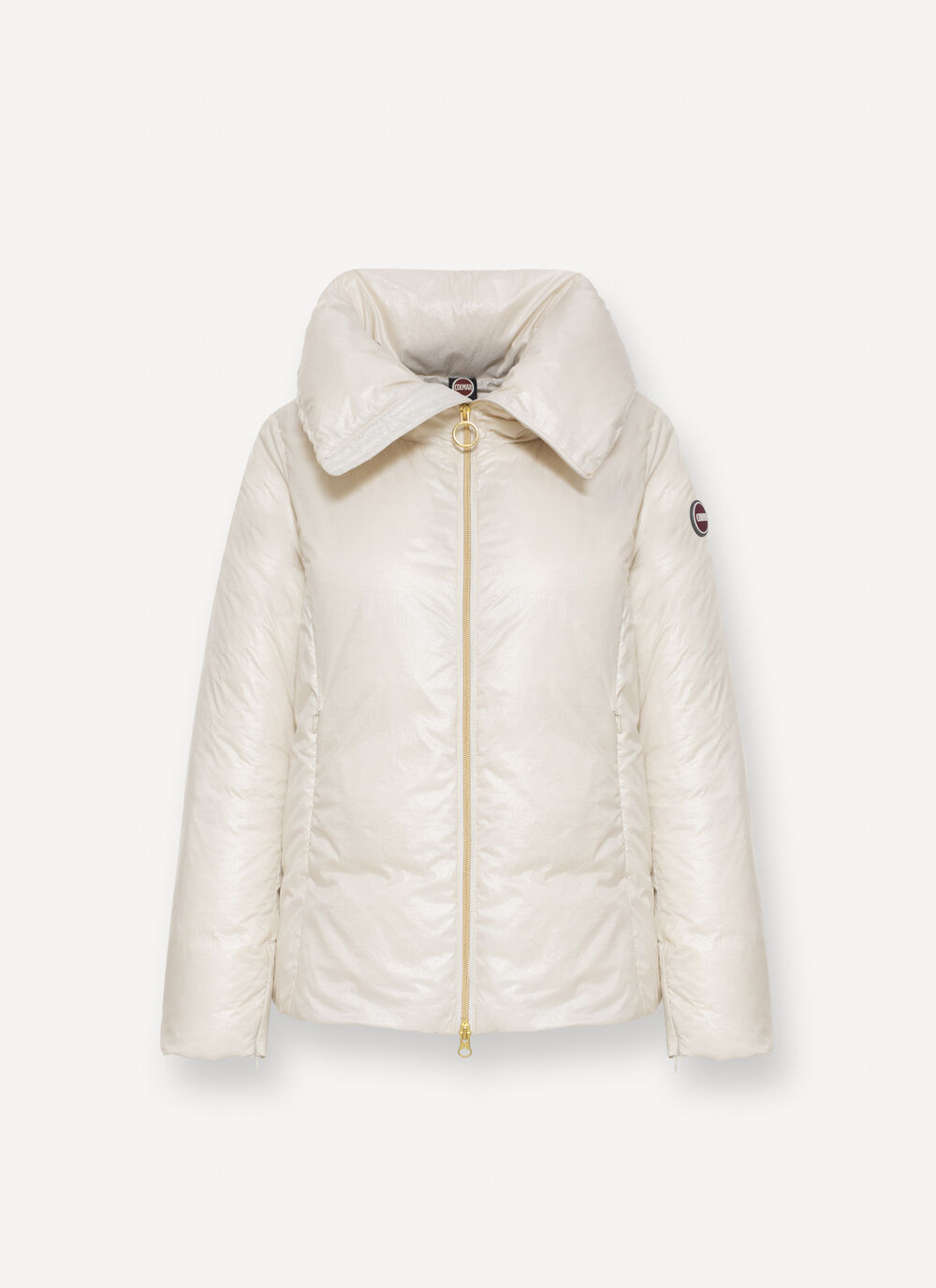 Marbled-effect down jacket with maxi-collar image number 4