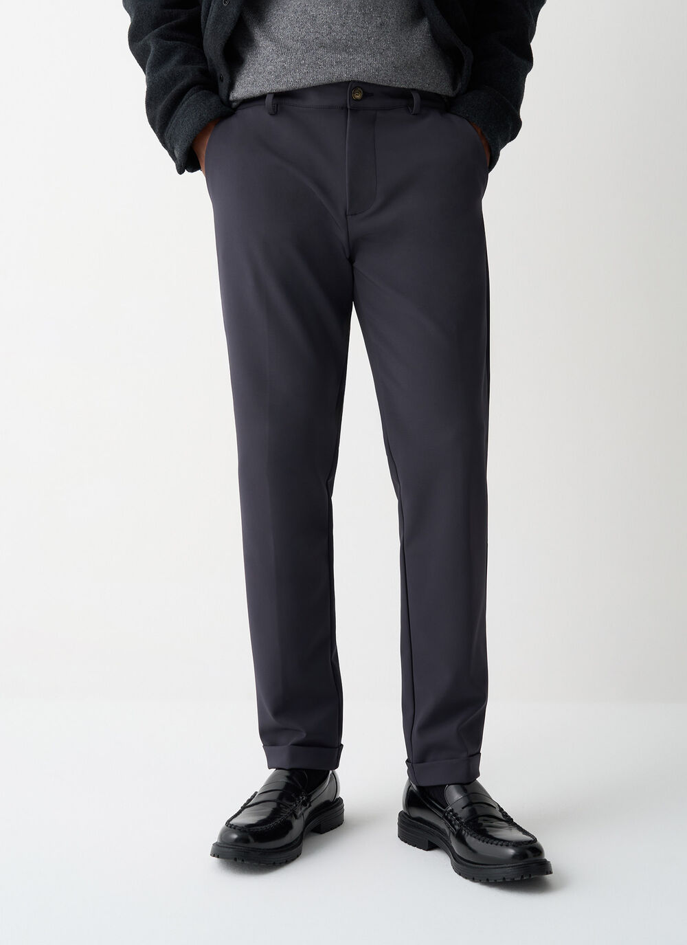 Easy-care trousers with turn-ups image number 1