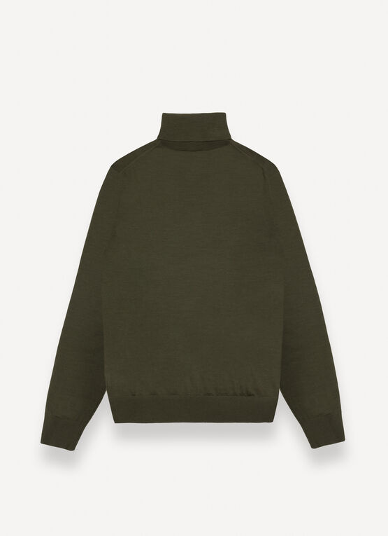 Ultra-fine merino wool polo-neck
