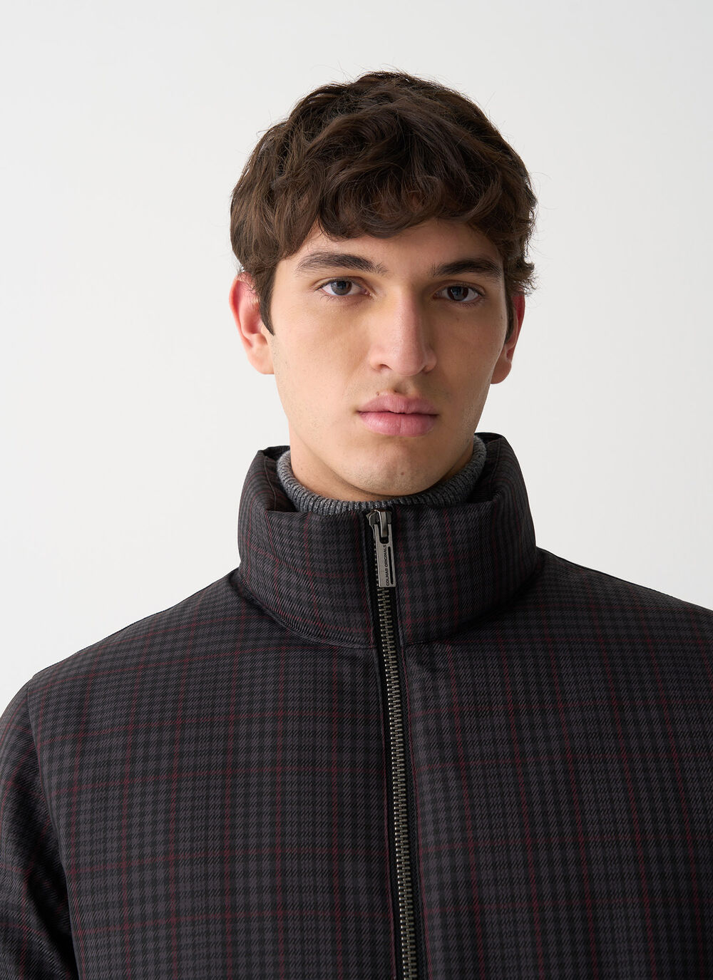 Check down bomber jacket image number 2