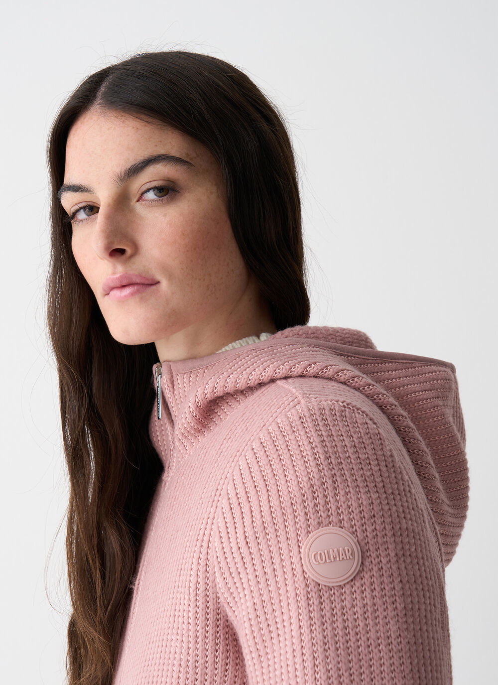 Rib-knit pullover with hood image number 2