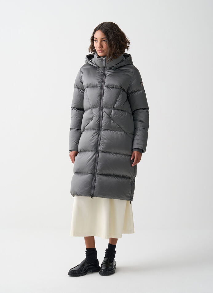 Long down jacket with side slits image number 1