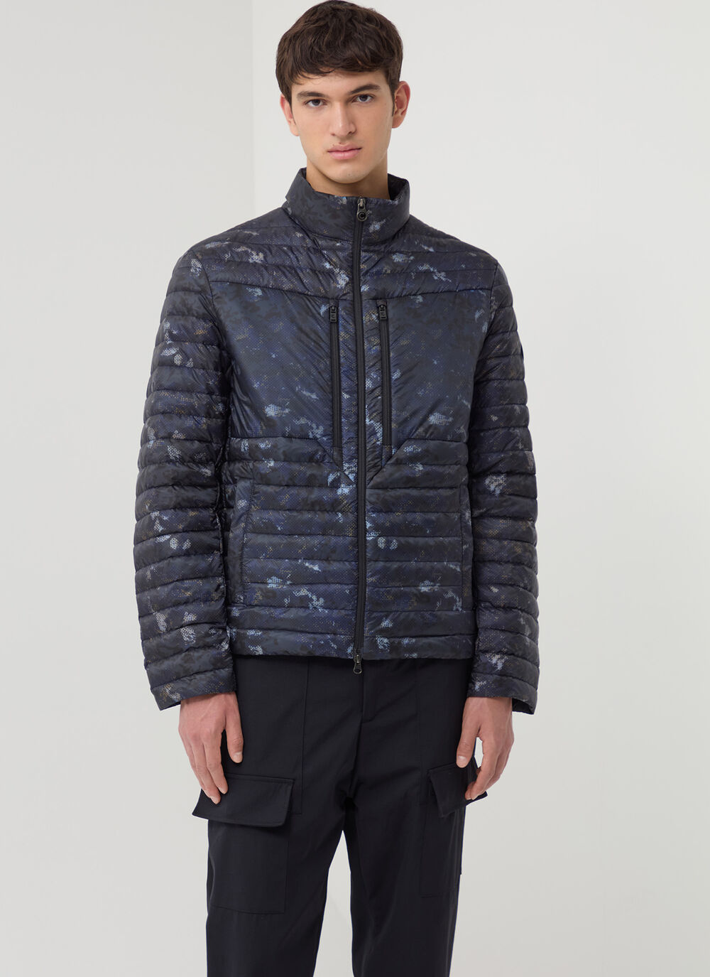 Pixelated camouflage down jacket image number 1