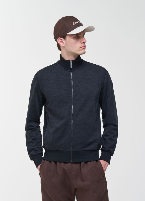 Full zip sweatshirt with a flame effect