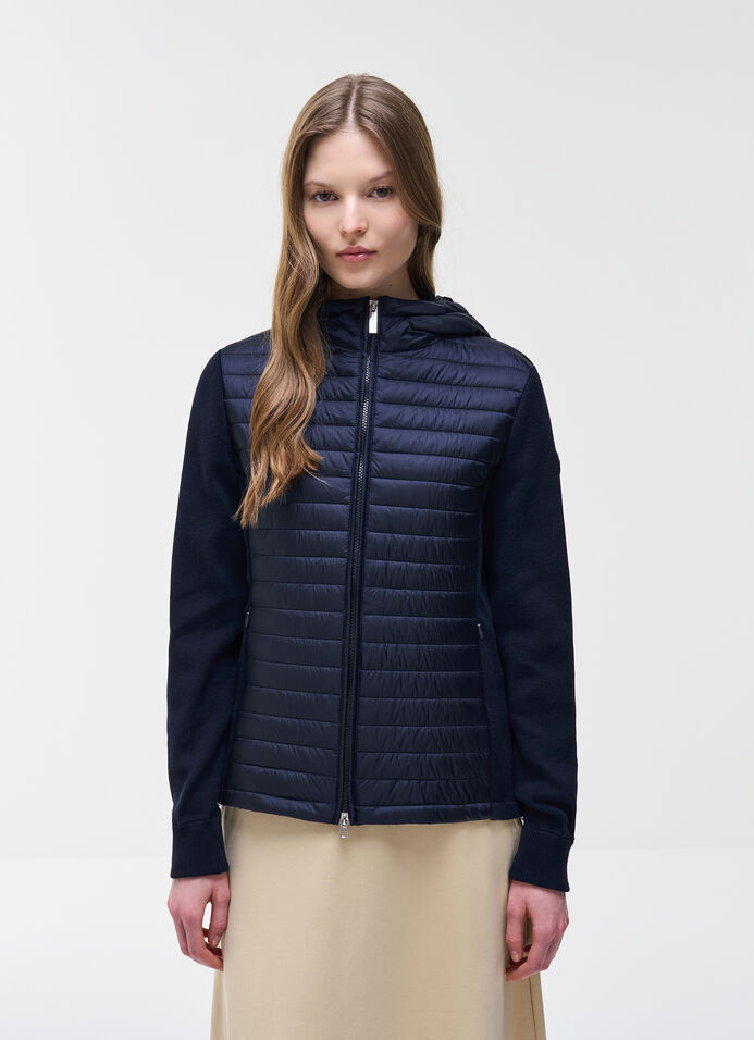 Hybrid padded jacket with hood