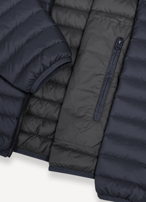 Herbstliche Daunenjacke mit gepolstertem Kragen