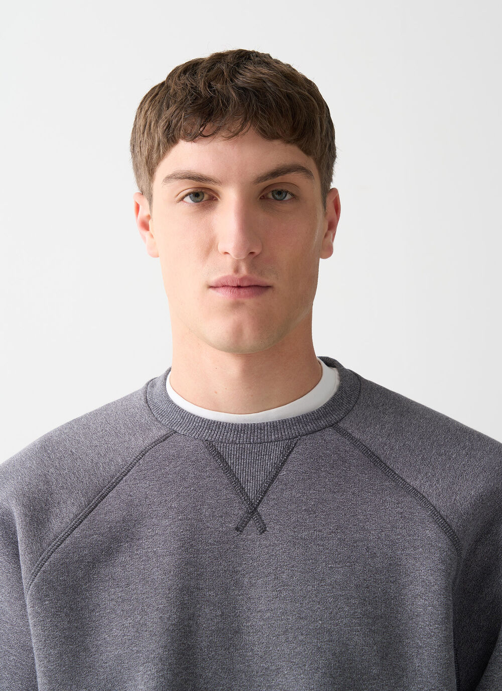 Melange crew-neck sweatshirt image number 2