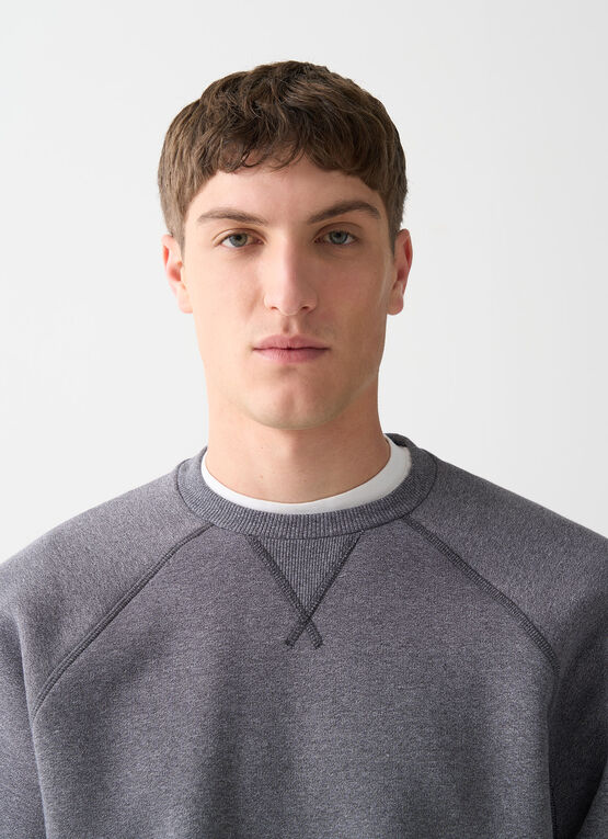 Meliertes Rundhals-Sweatshirt