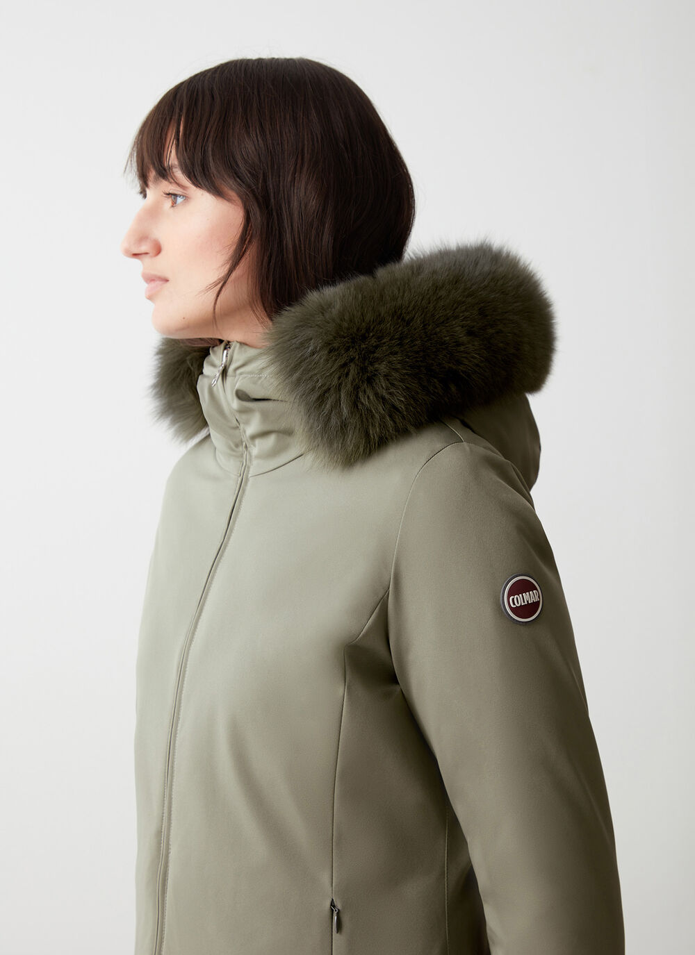 Waterproof down jacket with faux fur image number 2