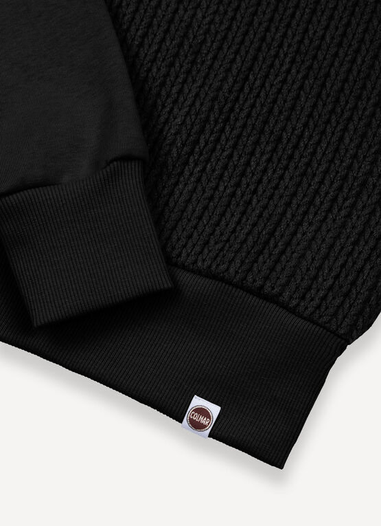 Cable-knit crew-neck sweatshirt