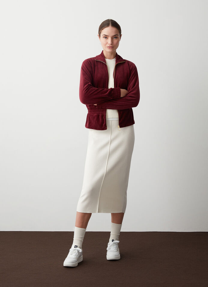 Felpa in velluto con vita elasticizzata image number 0