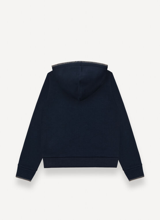 Hooded sweatshirt with embroidery