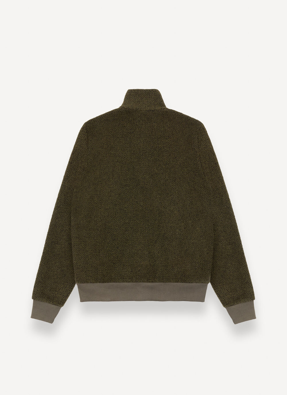 Zip-up wool sweatshirt with knit effect image number 4