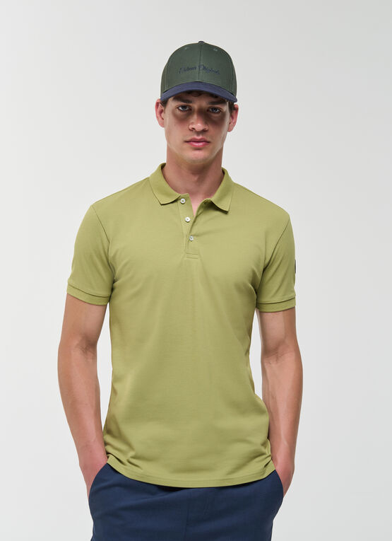 Stretch piqu&eacute; polo shirt