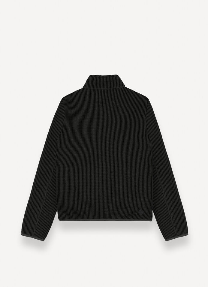 Rib-knit pullover with zip image number 5