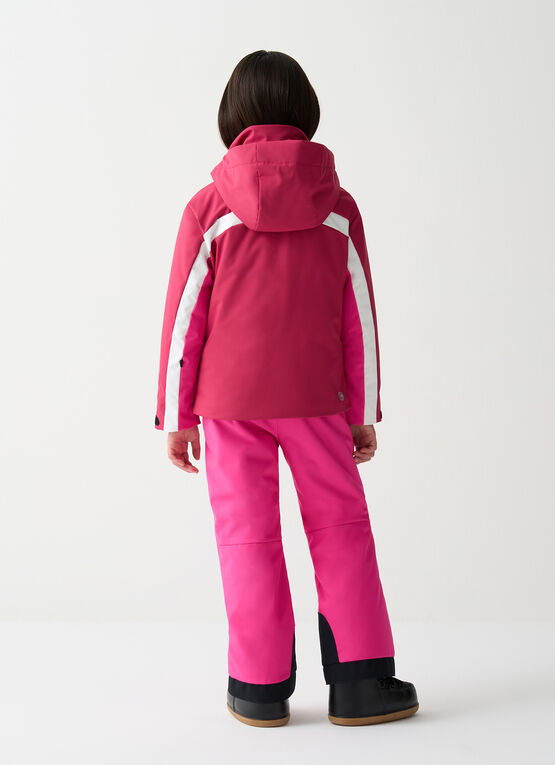 Girl's colour-block ski jacket