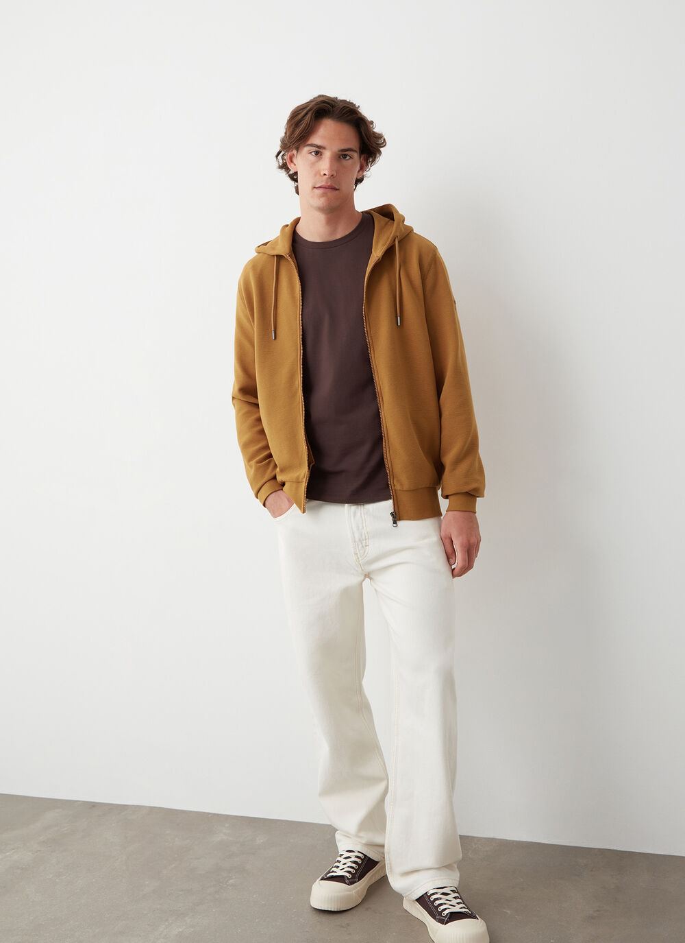 Ottoman-effect hooded sweatshirt image number 0