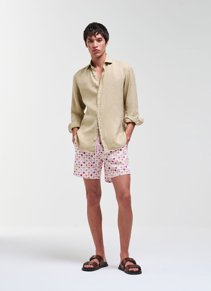 Patterned swimming trunks