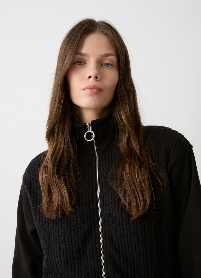 Cable-knit zip-up sweatshirt image number 2