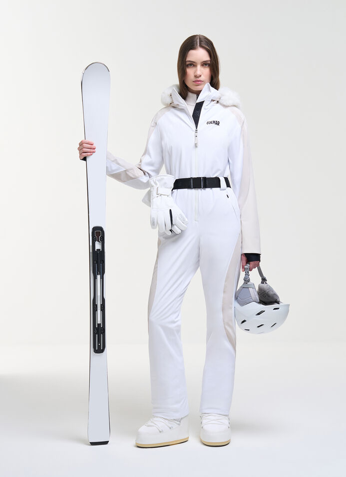 Desire padded ski suit with fur
