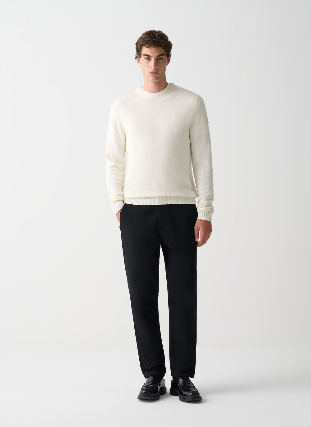 Branded wool pullover image number 0