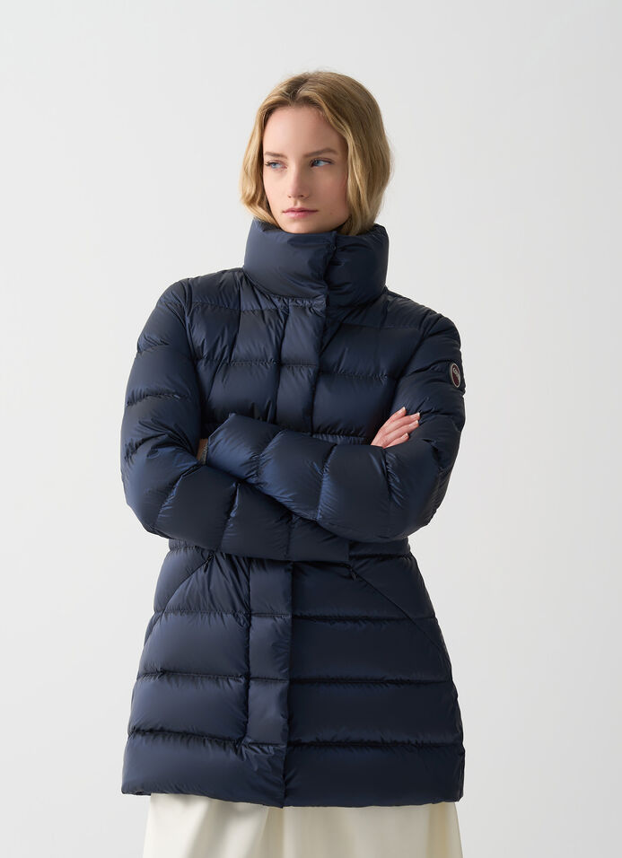 Long fitted down jacket image number 1