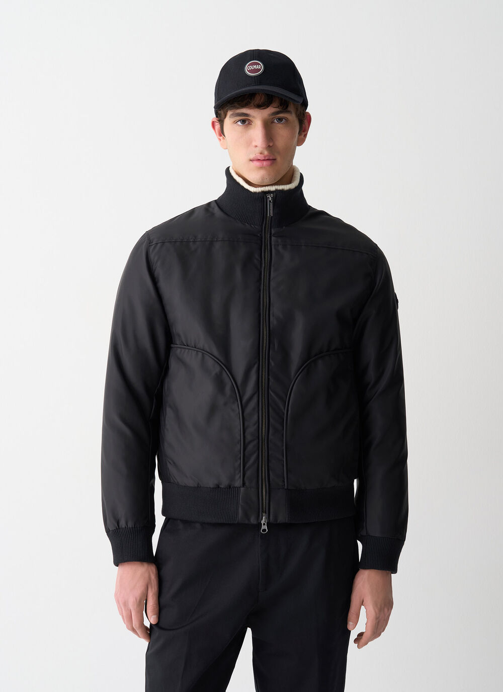 Satin down bomber jacket  image number 1