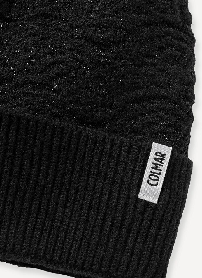 Women's Sparkly cap with pom-pom image number 3