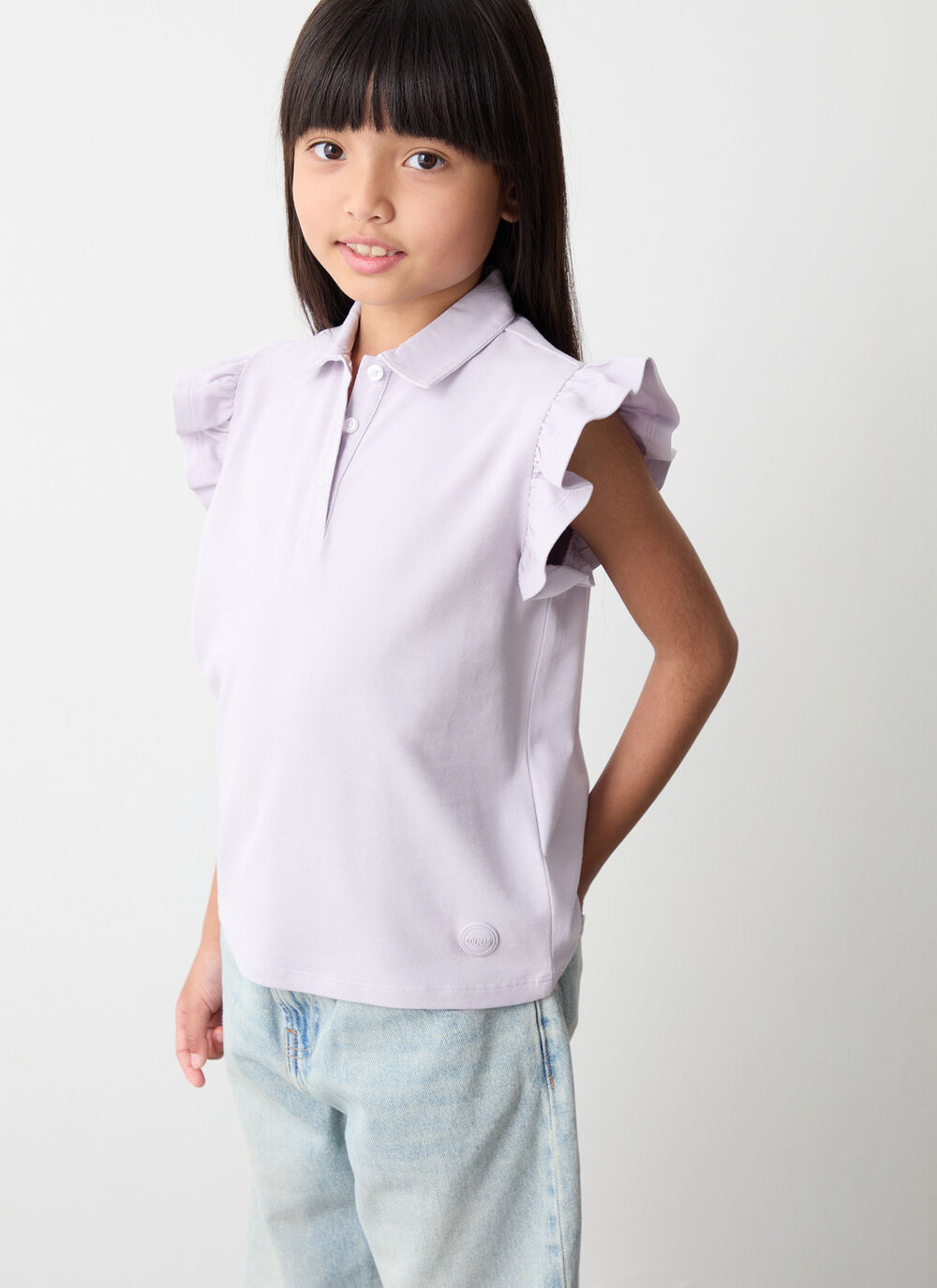 Polo en piqu&eacute; avec volants image number 2