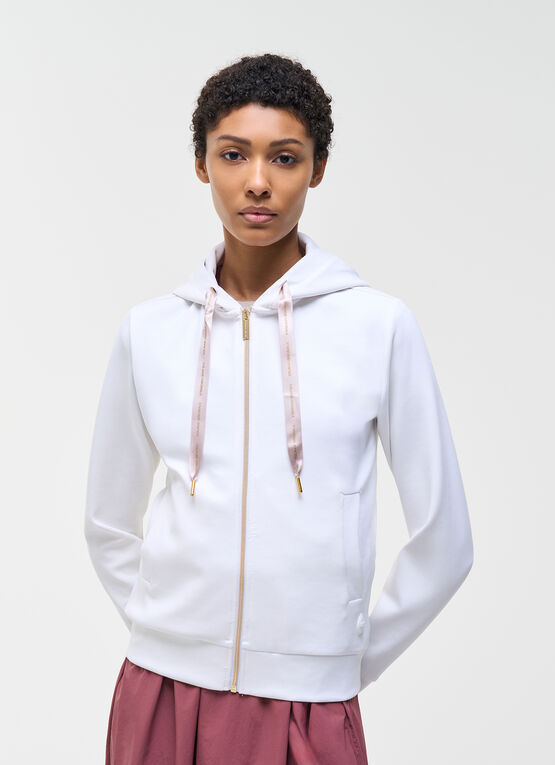 Full-zip cotton/modal sweatshirt