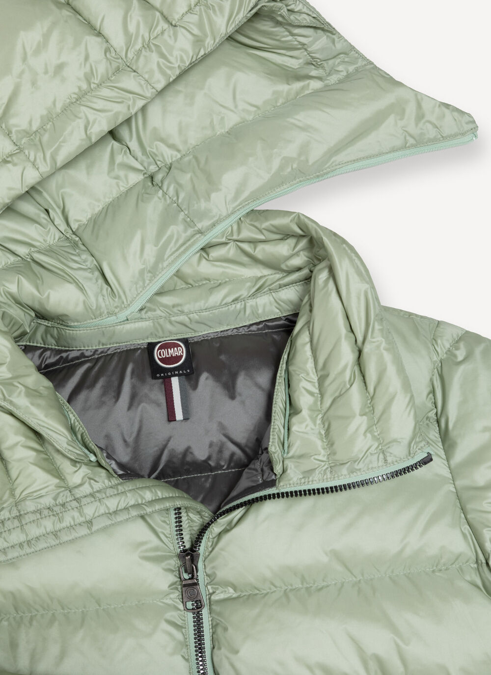 Down jacket with detachable hood and drawstring image number 6