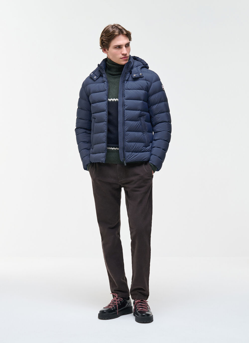 Down jacket with detachable hood image number 0