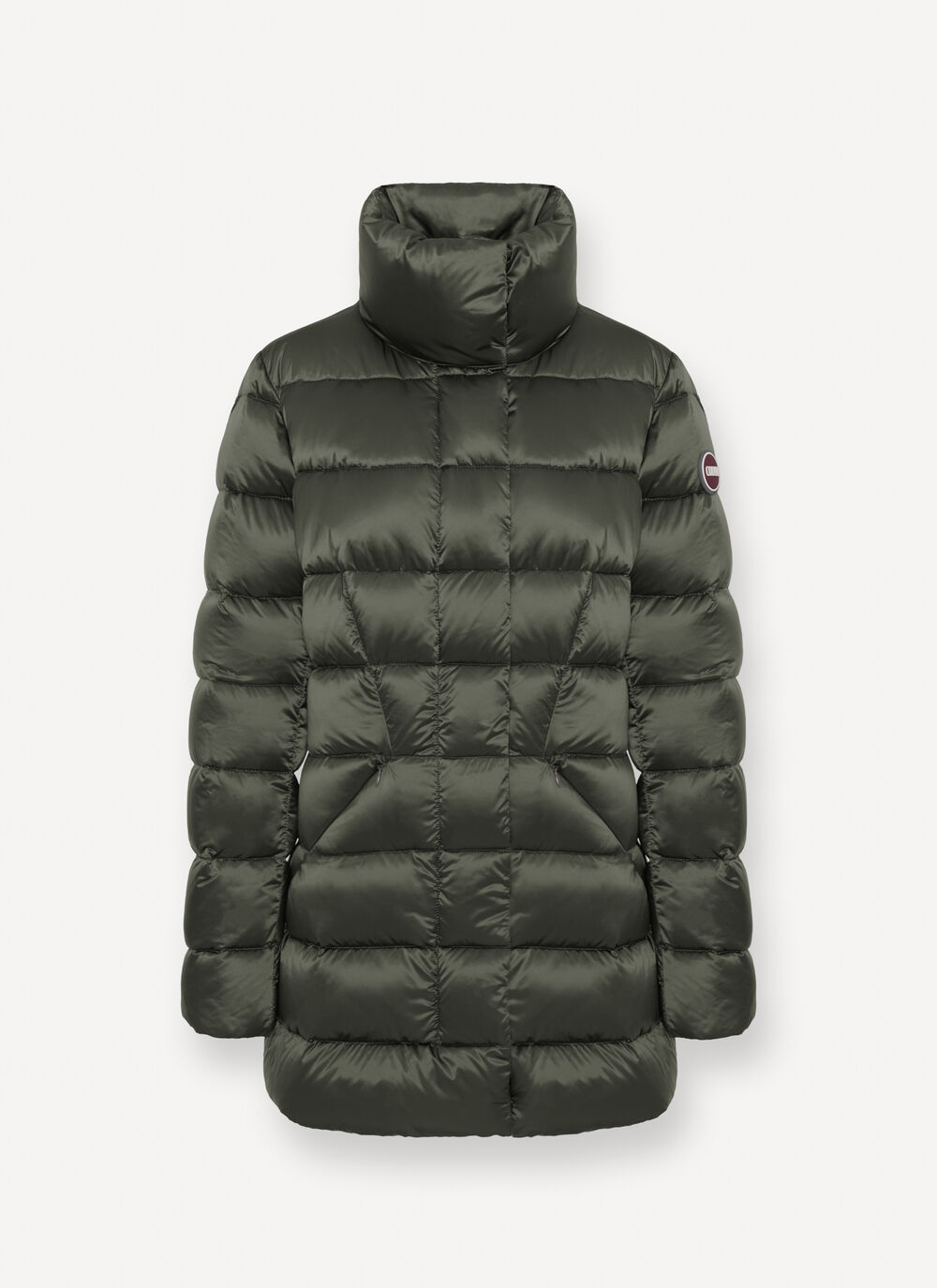 Long fitted down jacket image number 4