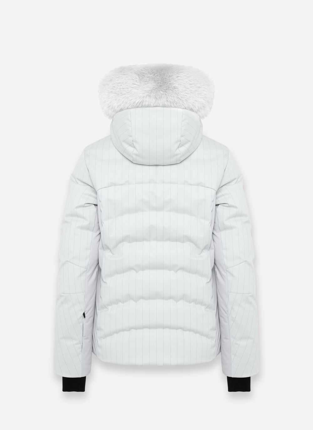 Sleek padded ski jacket with neck warmer and faux fur image number 6