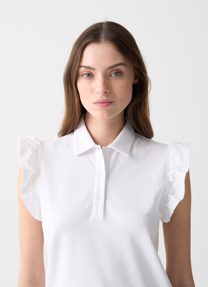Poloshirt aus Piqué mit Rüschen image number 2