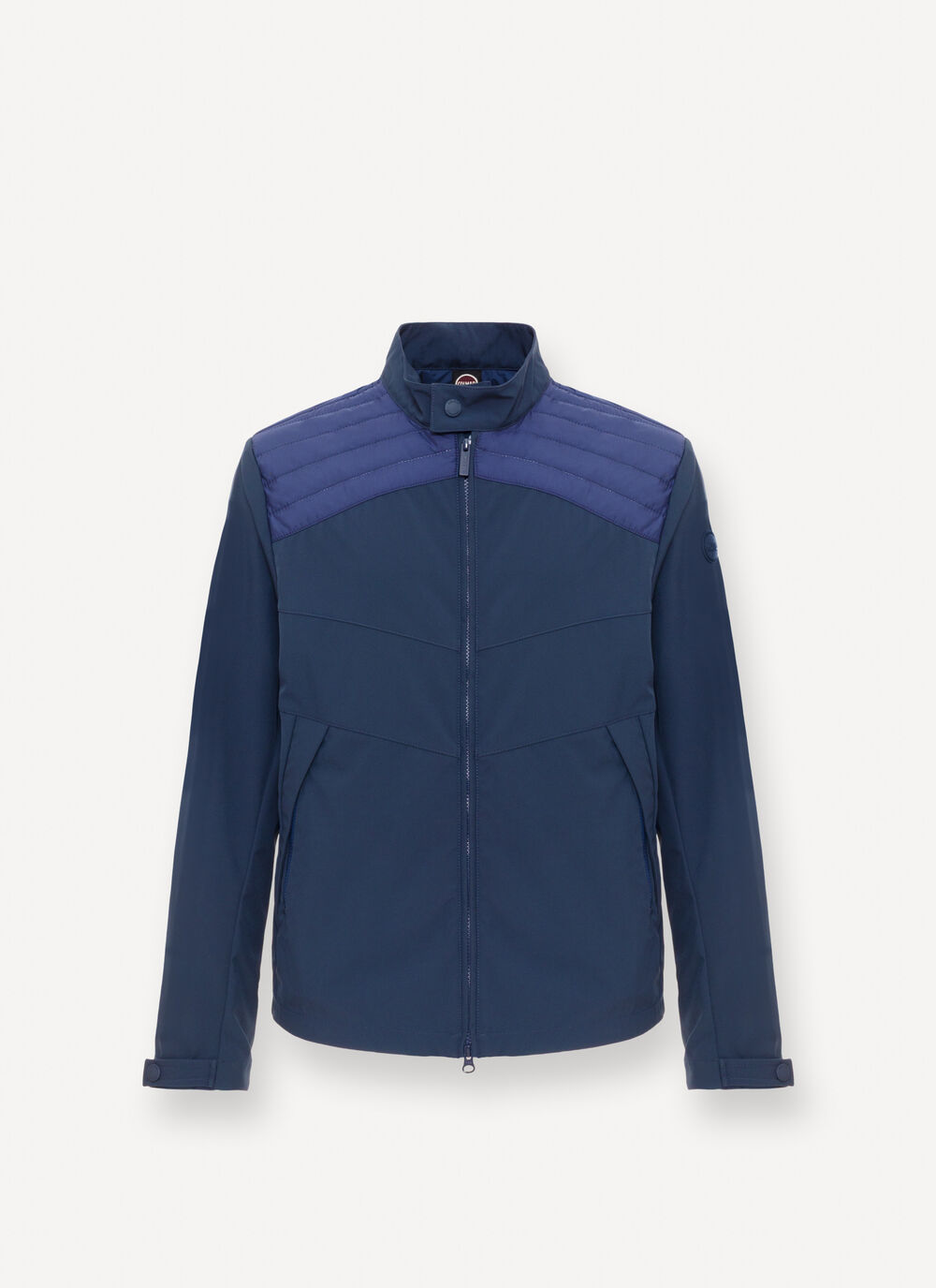 Bi-material wad-padded biker jacket image number 4