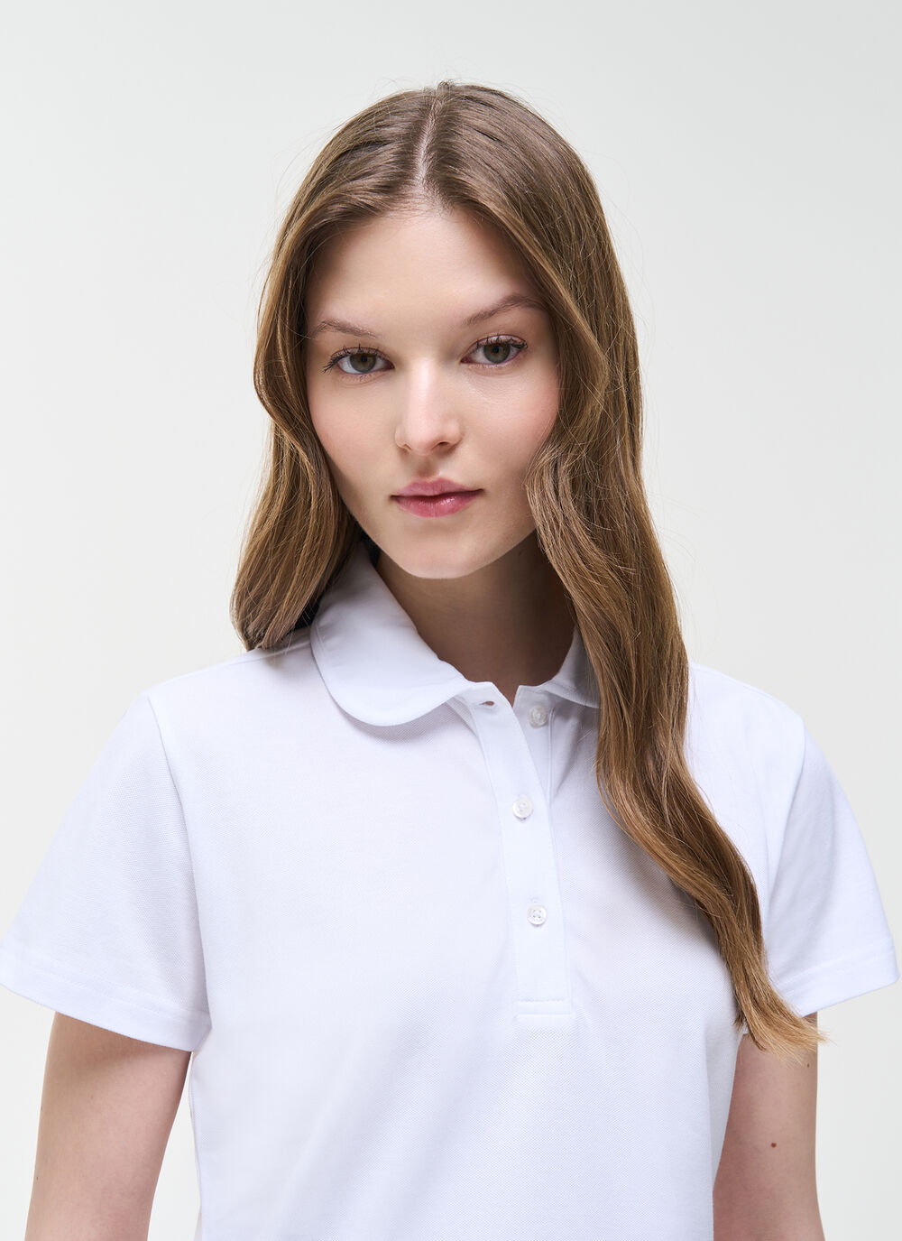 Polo with rounded collar image number 2