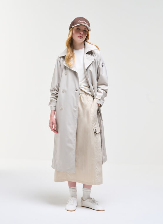 Long waterproof trench coat