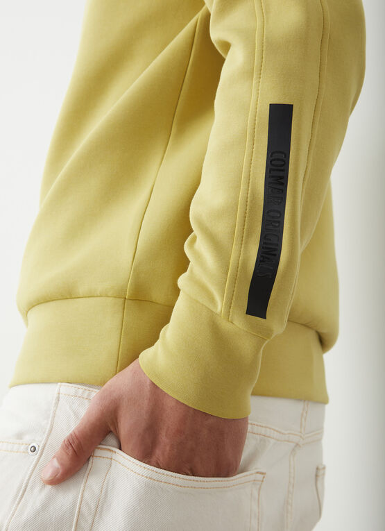 Hooded sweatshirt with logo tape