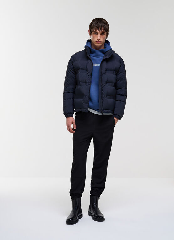 Matte down jacket with diagonal design 