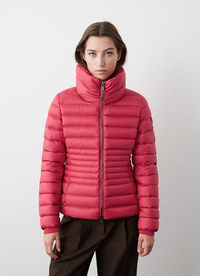 Fitted down jacket with knit cuffs image number 0