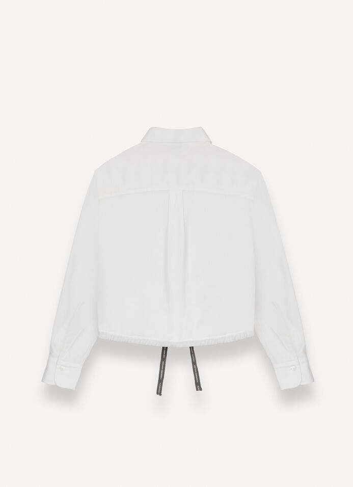 Cropped shirt with drawstring image number 5